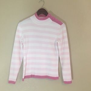 First issue by Liz Claiborne pink striped sweater